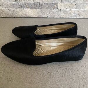 Birdies The Blackbird Shoes 7.5 Black Calf Hair Leather Loafers Comfort Flats